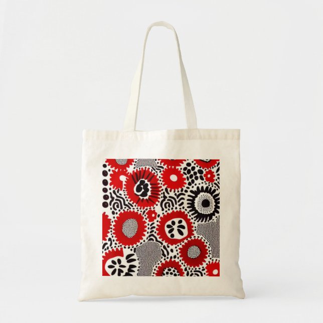 Red and Black Dots Tote Bag (Front)