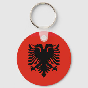 Red and Black Double Headed Eagle Flag of Albania Key Ring