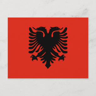 Red and Black Double Headed Eagle Flag of Albania Postcard