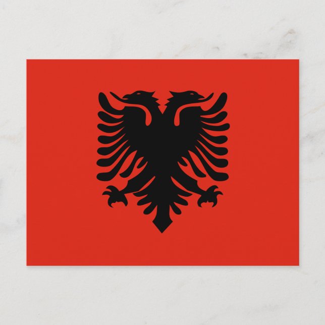Red and Black Double Headed Eagle Flag of Albania Postcard (Front)