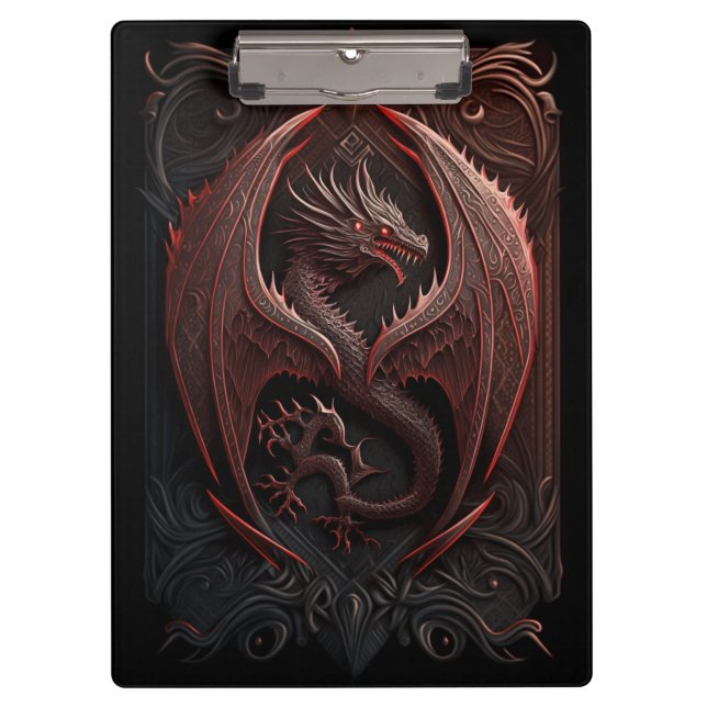 Red and Black Dragon Clipboard (Front)