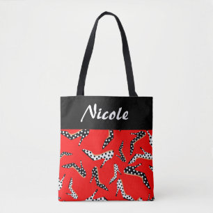 Red and Black Elegant High Heels Tote Bag