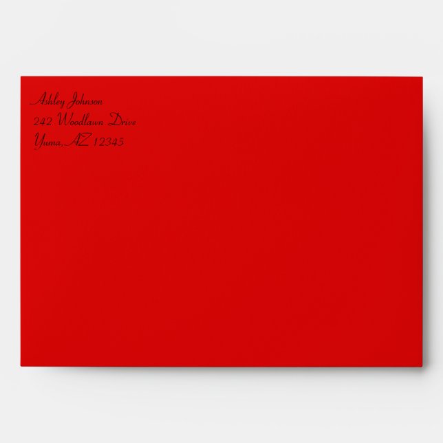 Red and Black Envelope for 5"x7" Sizes (Front)