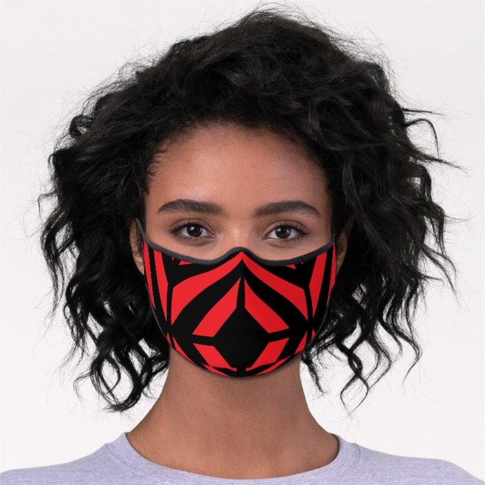 Red and Black Face Mask Abstract Look Mask Zazzle.co.uk