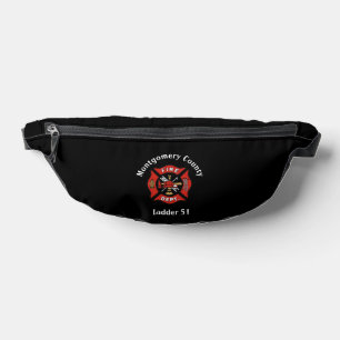 Red and Black Fire Department Logo Custom Bum Bags