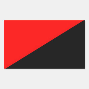 red and black flag logo xx rectangular sticker