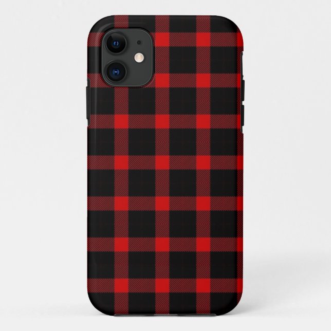 Red and black flannel iPhone case (Back)