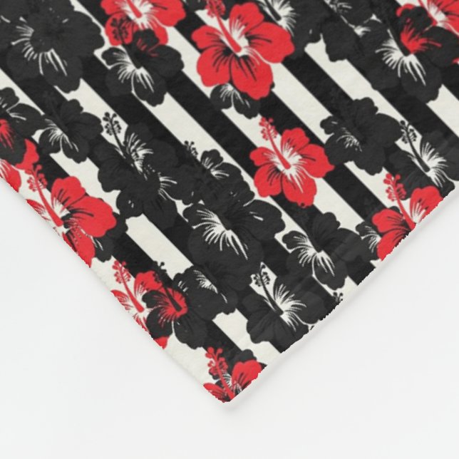 Red and Black Floral Blanket (Corner)