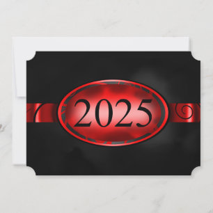Red and Black Floral Button 2025 Card