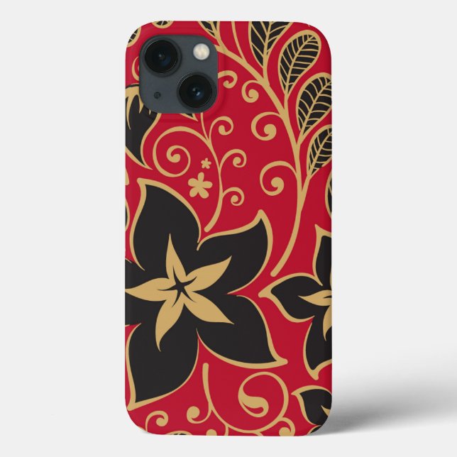 Red and Black Floral Case-Mate iPhone Case (Back)