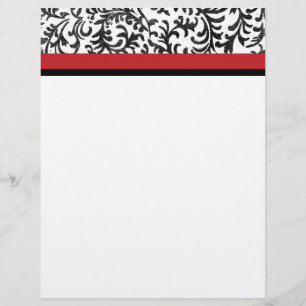 Red and Black Floral Damask Pattern