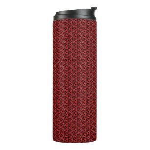 Red and Black Floral Show Thermal Tumbler