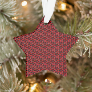 Red and Black Floral Show Tree Decoration