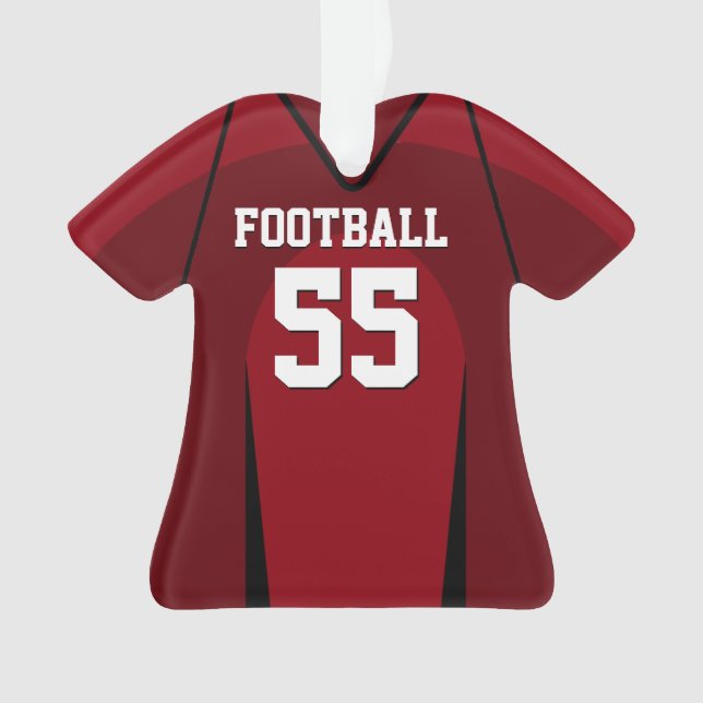 Red and Black Football Jersey Ornament (Front)