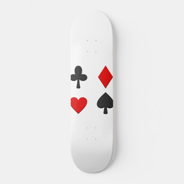 Red and Black Four Suits White Skateboards (Front)