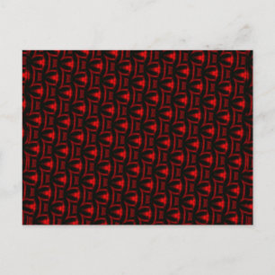 Red And Black Fractal Art Postcard