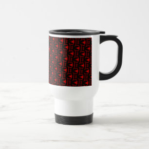 Red And Black Fractal Art Travel Mug