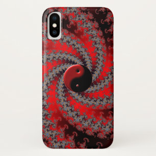 Red and Black Fractal Yin-Yang iPhone Case