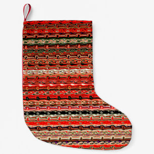 Red and Black Funky Cool Pattern Small Christmas Stocking