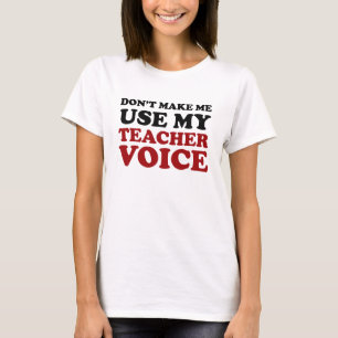 Red and Black Funny Teacher Voice T-Shirt