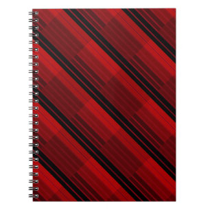 Red and Black Geometric Patchwork Quilt Notebook