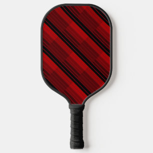 Red and Black Geometric Patchwork Quilt Pickleball Paddle