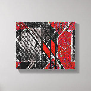 Red and black geometric shapes. canvas print