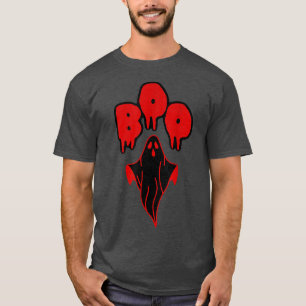 Red And Black Ghost Boo Halloween Costume T-Shirt