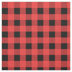 Red and Black Gingham Pattern Christmas  Fabric