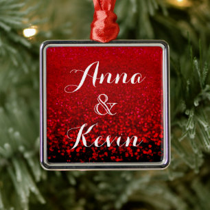 Red and black glitter Ombre Metal Tree Decoration