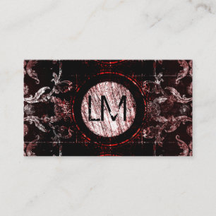 Red and Black Gothic Moon Business Card