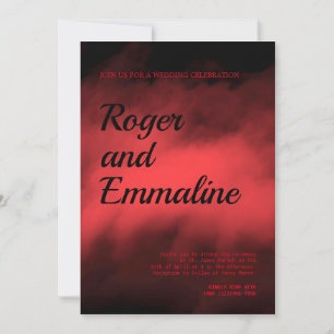 Red and Black Gothic Wedding Invitation