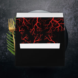 Red and Black Gothic Wedding Invitation Envelope