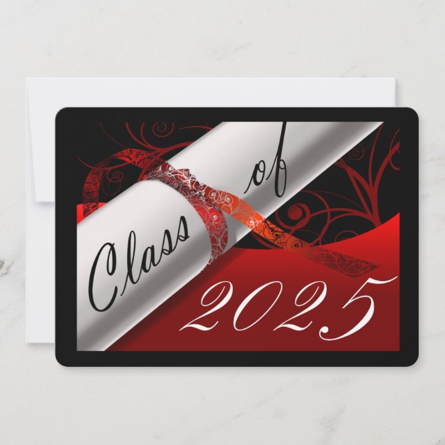 Red and Black Graduation Announcement (Front)