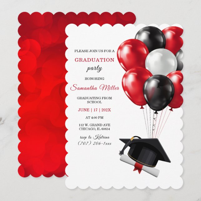 Red and Black Graduation Template (Front/Back)