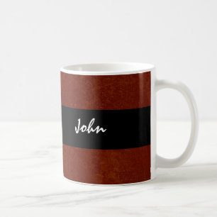 Red and Black Grunge Custom Name JOHN Coffee Mug