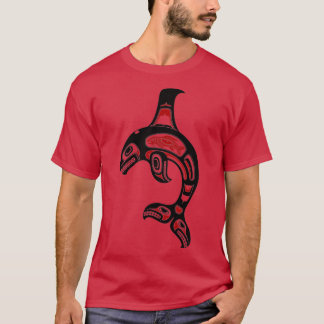 Red and Black Haida Spirit Killer Whale T-Shirt