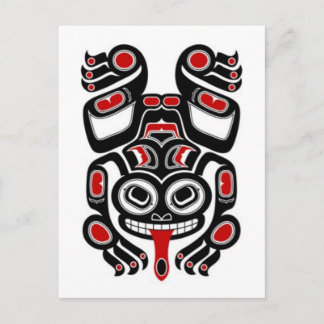 Red and Black Haida Spirit Tree Frog Postcard