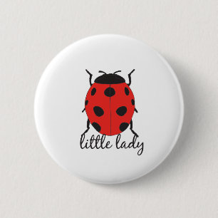 Red and Black Hand Drawn Baby Ladybug Cute Bug 6 Cm Round Badge