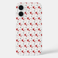 Red and Black Hand Drawn Doodle Hearts