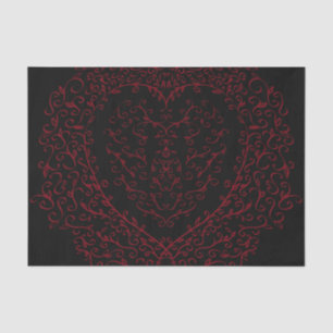 Red and Black Heart Gothic Wedding Tissue Paper