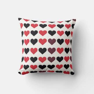 Red and Black Heart Pattern Cushion