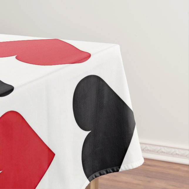 Red and Black Heart Pattern Tablecloth (In Situ)