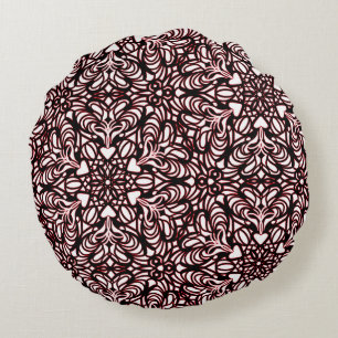 Red and Black hearts design Throw Pillow