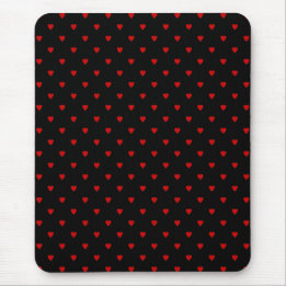 Red and Black Hearts. Pattern. Mouse Mat