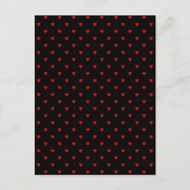 Red and Black Hearts. Pattern. Postcard (Front)