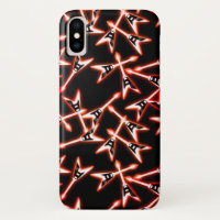 Red and Black Heavy Metal Electric Guitar Pattern