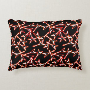 Red and Black Heavy Metal Electric Guitar Pattern Decorative Cushion