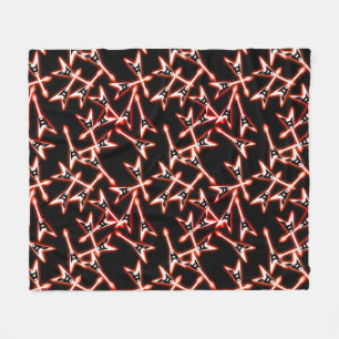 Red and Black Heavy Metal Electric Guitar Pattern Fleece Blanket