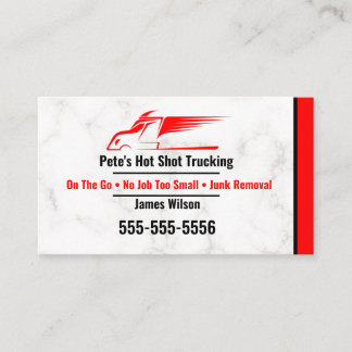 Red and Black Hot Shot Trucking Business Card